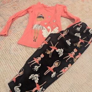 Carter's Pink and Black Ballerina Pajama Set